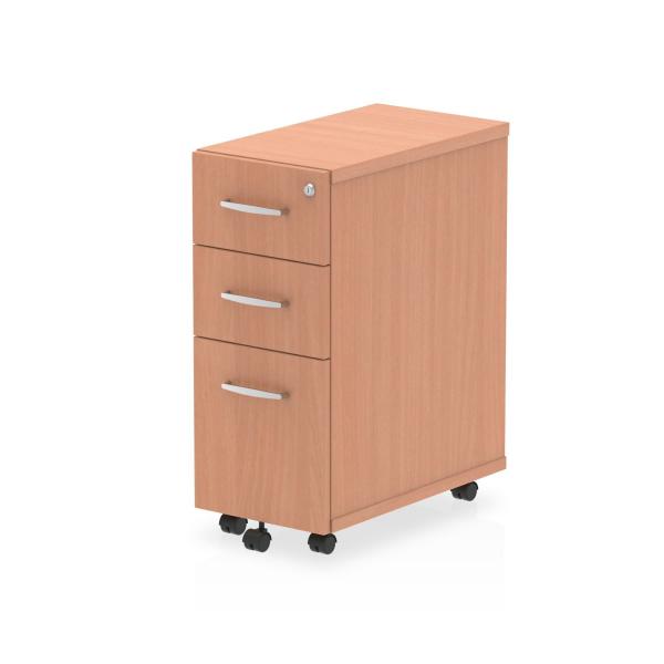 Dynamic I001649 Cassettiera Ufficio Faggio Truciolare Rivestito Di Melamina [mfc] (impulse 3 Drawer Narrow Under Desk Pedestal Beech I001649 Dd)