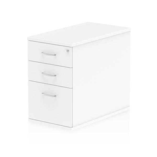 Dynamic I000191 Cassettiera Ufficio Bianco Truciolare Rivestito Di Melamina [mfc] (impulse 800mm Deep 3 Drawer Desk High Pedestal White I000191 Dd)