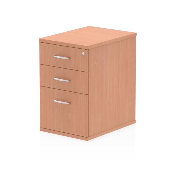 Dynamic I000069 Cassettiera Ufficio Faggio Truciolare Rivestito Di Melamina [mfc] (impulse 600mm Deep 3 Drawer Desk High Pedestal Beech I000069 Dd)