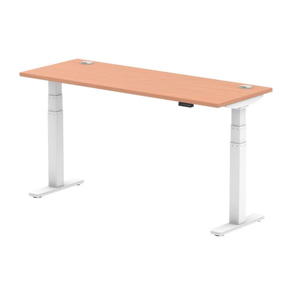 Dynamic Air Slimline Bianco, Legno (dynamic Air 1600 X 600mm Height Adjustable Desk Beech Top Cable Ports White Leg Ha01143 Dd)