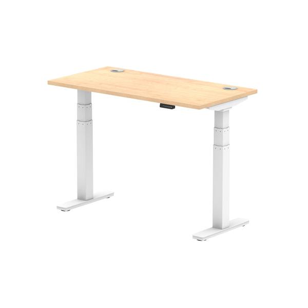Dynamic Air Slimline Colore Acero, Bianco (dynamic Air 1200 X 600mm Height Adjustable Desk Maple Top Cable Ports White Leg Ha01153 Dd)