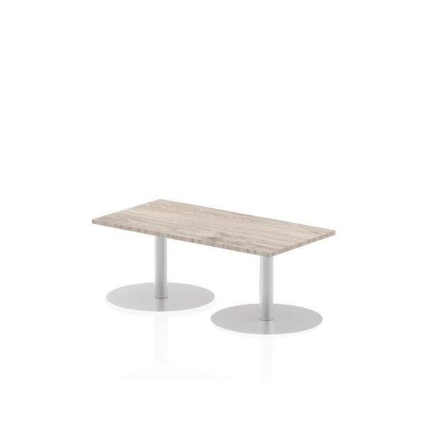 Dynamic Italia Slimline Rectangular Poseur Table (dynamic Italia 1200 X 600mm Poseur Rectangular Table Grey Oak Top 475mm High Leg Itl0231 Dd)