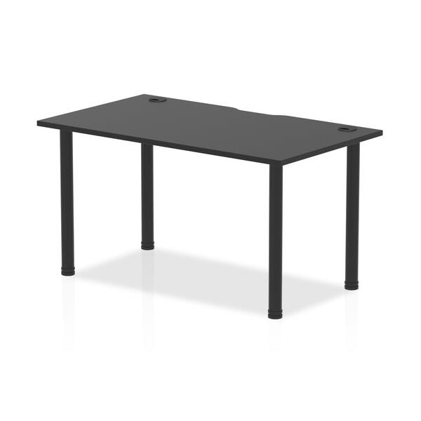 Dynamic I004201 Scrivania (dynamic Impulse Black Series 1400 X 800mm Straight Table Black Top With Cable Ports Black Post Leg I004201 Dd)