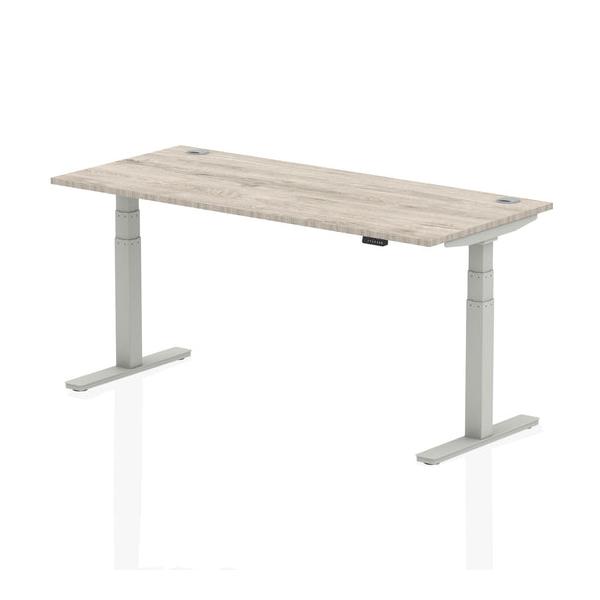 Dynamic Air Grigio, Argento (dynamic Air 1800 X 800mm Height Adjustable Desk Grey Oak Top Cable Ports Silver Leg Ha01175 Dd)