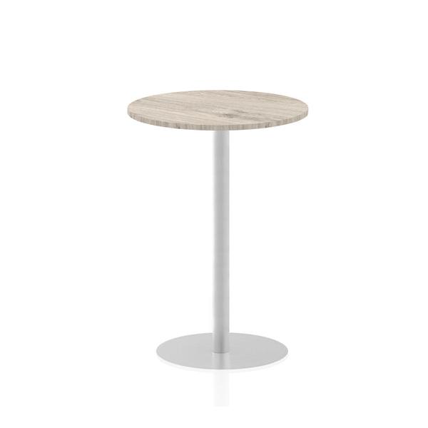 Dynamic Italia Round Poseur Table (dynamic Italia 800mm Poseur Round Table Grey Oak Top 1145mm High Leg Itl0135 Dd)