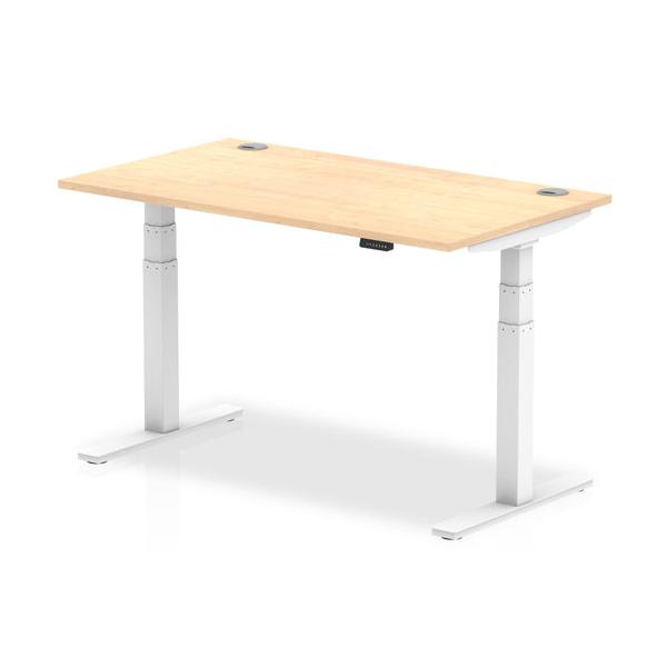 Dynamic Air Colore Acero, Bianco (dynamic Air 1400 X 800mm Height Adjustable Desk Maple Top Cable Ports White Leg Ha01114 Dd)