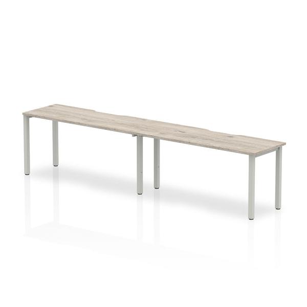 Dynamic Evolve Plus Single Row (dynamic Evolve Plus 1600mm Single Row 2 Person Desk Grey Oak Top Silver Frame Be769 Dd)