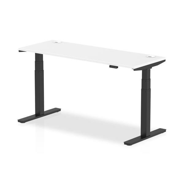 Dynamic Air Slimline Nero, Bianco (dynamic Air 1600 X 600mm Height Adjustable Desk White Top Cable Ports Black Leg Ha01235 Dd)