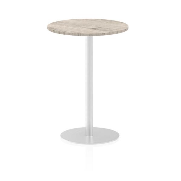 Dynamic Italia Round Poseur Table (dynamic Italia 600mm Poseur Round Table Grey Oak Top 1145mm High Leg Itl0117 Dd)