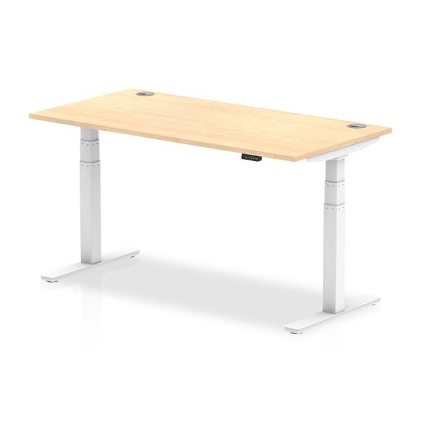 Dynamic Air Colore Acero, Bianco (dynamic Air 1600 X 800mm Height Adjustable Desk Maple Top Cable Ports White Leg Ha01115 Dd)