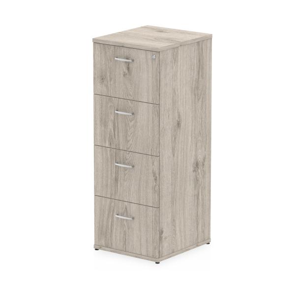 Dynamic I003243 Schedario E Accessori Truciolare Rivestito Di Melamina [mfc] Grigio, Quercia (impulse 4 Drawer Filing Cabinet Grey Oak I003243 Dd)