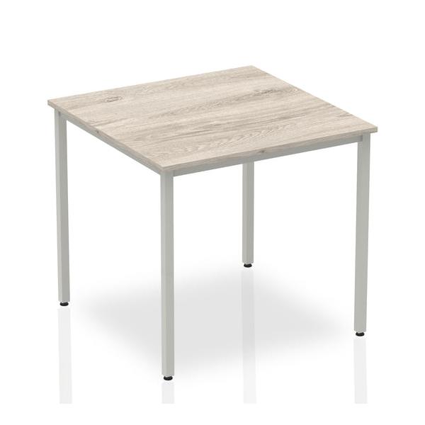 Dynamic Impulse Straight Table (impulse 800mm Straight Table Grey Oak Top Silver Box Frame Leg I003263 Dd)