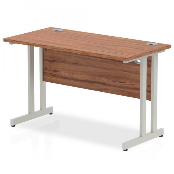 Dynamic Mi001910 Scrivania (impulse 1200 X 600mm Straight Desk Walnut Top Silver Cantilever Leg Mi001910 Dd)