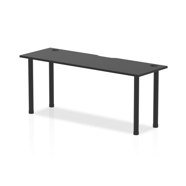 Dynamic I004207 Scrivania (dynamic Impulse Black Series 1800 X 600mm Straight Table Black Top With Cable Ports Black Post Leg I004207 Dd)