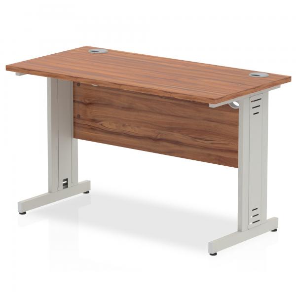 Dynamic Mi002000 Scrivania (impulse 1200 X 600mm Straight Desk Walnut Top Silver Cable Managed Leg Mi002000 Dd)