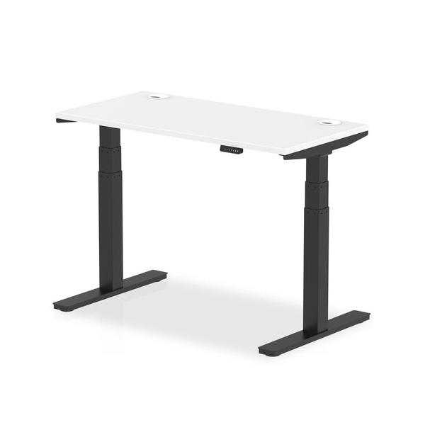 Dynamic Air Slimline Nero, Bianco (dynamic Air 1200 X 600mm Height Adjustable Desk White Top Cable Ports Black Leg Ha01233 Dd)