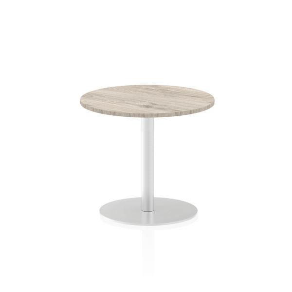 Dynamic Italia Round Poseur Table (dynamic Italia 600mm Poseur Round Table Grey Oak Top 725mm High Leg Itl0111 Dd)