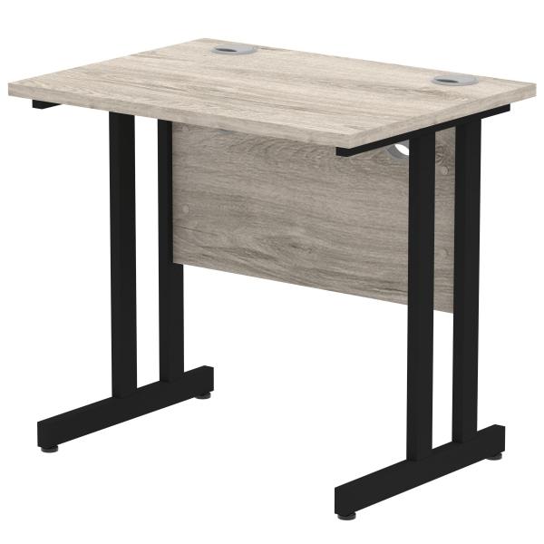 Dynamic Mi003371 Scrivania (impulse 800 X 600mm Straight Desk Grey Oak Top Black Cantilever Leg Mi003371 Dd)
