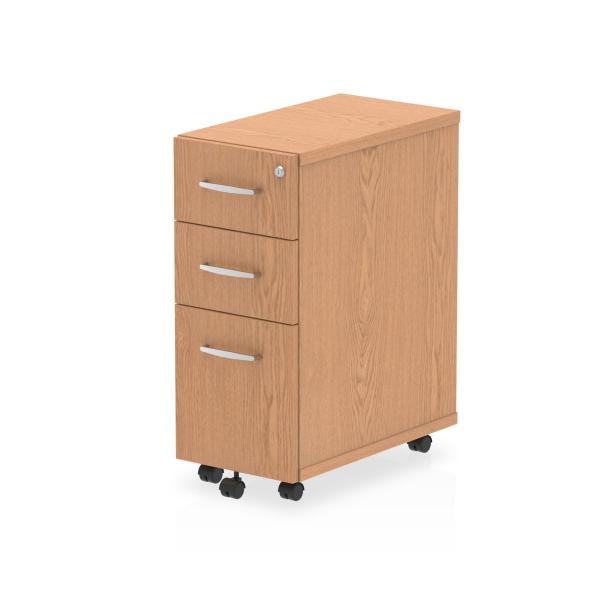 Dynamic I001661 Cassettiera Ufficio Quercia Truciolare Rivestito Di Melamina [mfc] (impulse 3 Drawer Narrow Under Desk Pedestal Oak I001661 Dd)