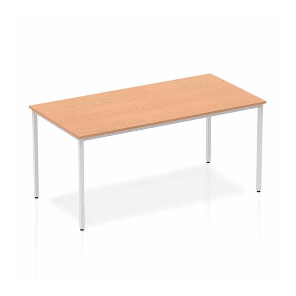 Dynamic Impulse Straight Table (impulse 1600mm Straight Table Oak Top Silver Box Frame Leg Bf00130 Dd)
