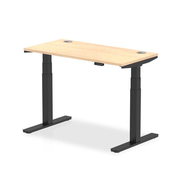 Dynamic Air Slimline Nero, Colore Acero (dynamic Air 1200 X 600mm Height Adjustable Desk Maple Top Cable Ports Black Leg Ha01237 Dd)