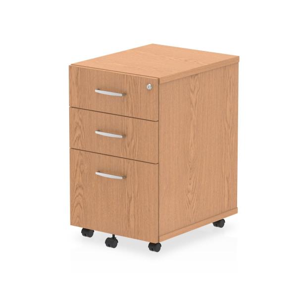 Dynamic I001660 Cassettiera Ufficio Quercia Truciolare Rivestito Di Melamina [mfc] (impulse 3 Drawer Under Desk Pedestal Oak I001660 Dd)