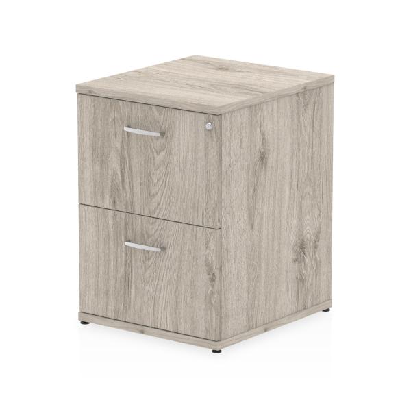 Dynamic I003241 Schedario E Accessori Truciolare Rivestito Di Melamina [mfc], Quercia Grigio, Quercia (impulse 2 Drawer Filing Cabinet Grey Oak I0032