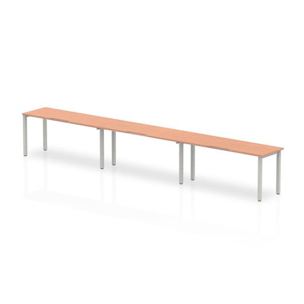 Dynamic Evolve Plus Single Row (dynamic Evolve Plus 1400mm Single Row 3 Person Desk Beech Top Silver Frame Be413 Dd)