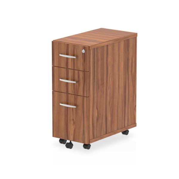 Dynamic I001652 Cassettiera Ufficio Noce Truciolare Rivestito Di Melamina [mfc] (dynamic Impulse 3 Drawer Narrow Under Desk Pedestal Walnut I001652 D