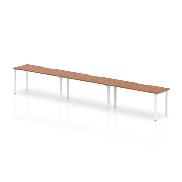 Dynamic Evolve Plus Single Row (dynamic Evolve Plus 1600mm Single Row 3 Person Desk Walnut Top Silver Frame Be407 Dd)