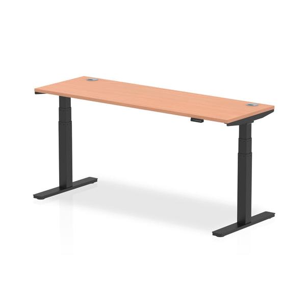 Dynamic Air Slimline Nero, Legno (dynamic Air 1800 X 600mm Height Adjustable Desk Beech Top Cable Ports Black Leg Ha01228 Dd)