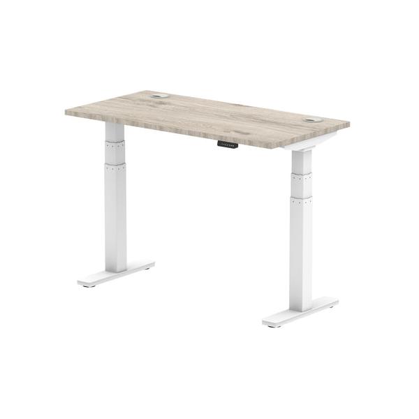 Dynamic Air Slimline Grigio, Bianco (dynamic Air 1200 X 600mm Height Adjustable Desk Grey Oak Top Cable Ports White Leg Ha01181 Dd)