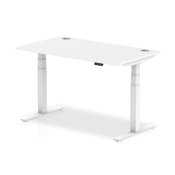 Dynamic Air Bianco (dynamic Air 1400 X 800mm Height Adjustable Desk White Top Cable Ports White Leg Ha01110 Dd)