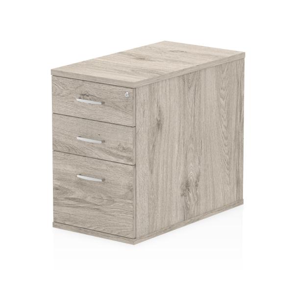 Dynamic I003222 Cassettiera Ufficio Quercia, Grigio Truciolare Rivestito Di Melamina [mfc] (dynamic Impulse 800mm Deep Desk High Pedestal Grey Oak i0