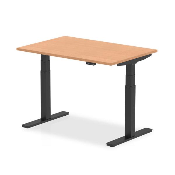 Dynamic Air Nero, Colore Quercia (dynamic Air 1200 X 800mm Height Adjustable Desk Oak Top Black Leg Ha01201 Dd)