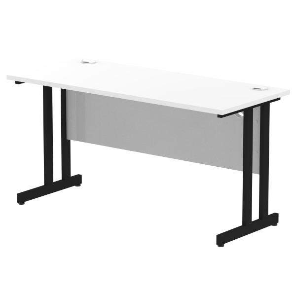 Dynamic Mi003322 Scrivania (impulse 1400 X 600mm Straight Desk White Top Black Cantilever Leg Mi003322 Dd)