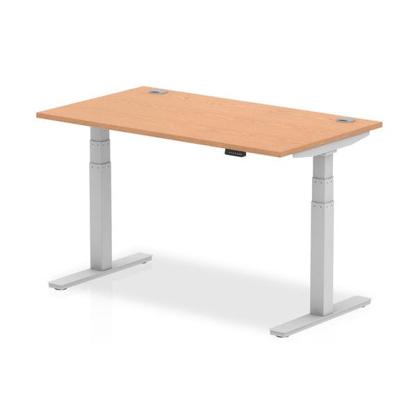 Dynamic Air Colore Quercia, Argento (dynamic Air 1400 X 800mm Height Adjustable Desk Oak Top Cable Ports Silver Leg Ha01098 Dd)