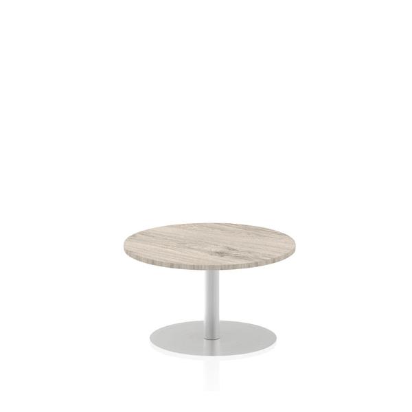 Dynamic Italia Round Poseur Table (dynamic Italia 800mm Poseur Round Table Grey Oak Top 475mm High Leg Itl0123 Dd)