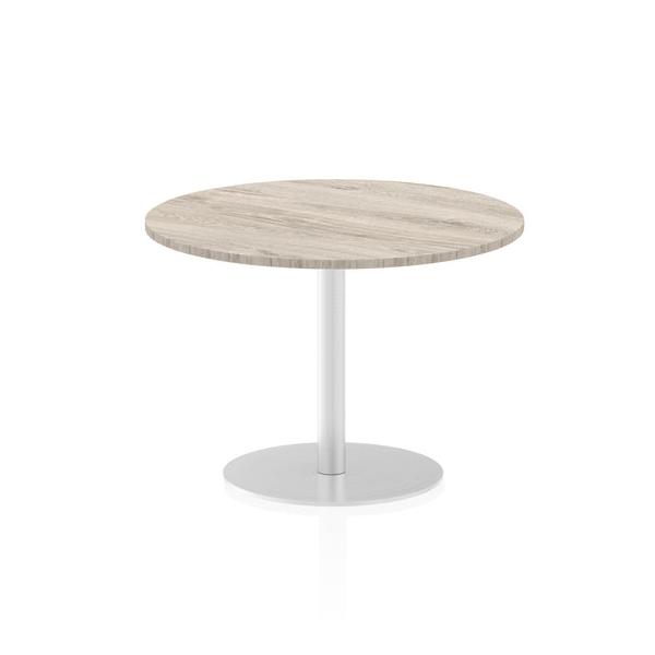 Dynamic Italia Round Poseur Table (dynamic Italia 1000mm Poseur Round Table Grey Oak Top 725mm High Leg Itl0147 Dd)