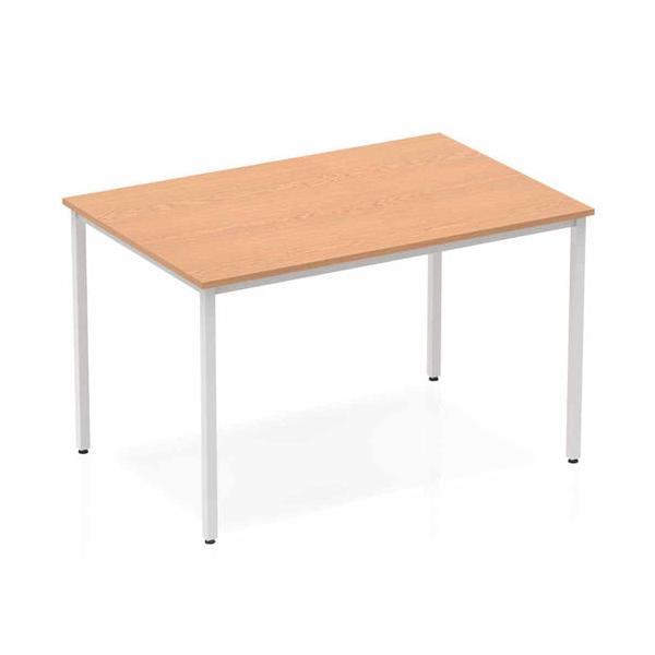 Dynamic Impulse Straight Table (impulse 1200mm Straight Table Oak Top Silver Box Frame Leg Bf00128 Dd)