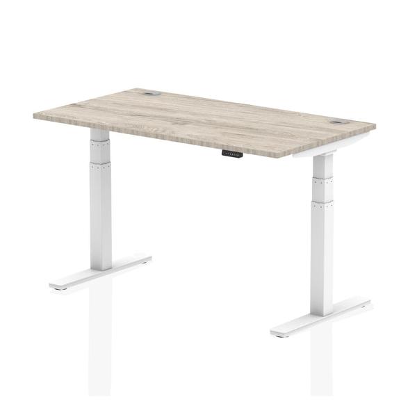 Dynamic Air Colore Quercia, Bianco (dynamic Air 1400 X 800mm Height Adjustable Desk Grey Oak Top Cable Ports White Leg Ha01172 Dd)