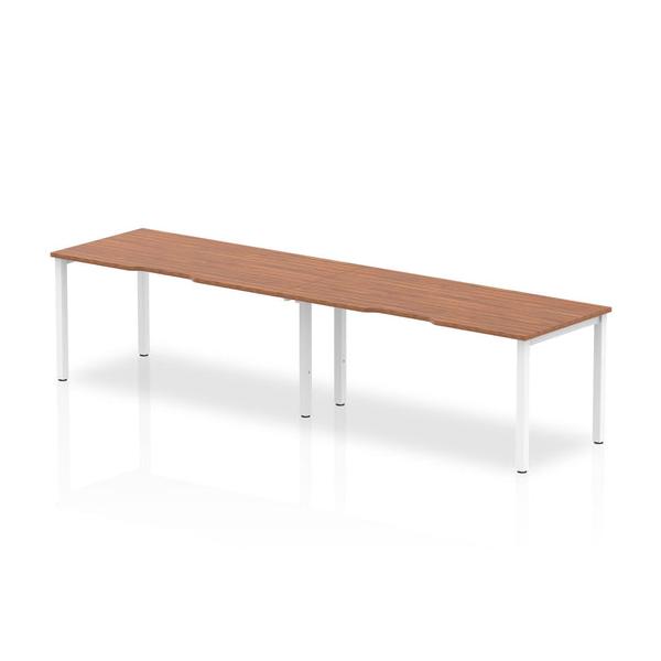 Dynamic Evolve Plus Single Row (dynamic Evolve Plus 1200mm Single Row 2 Person Desk Walnut Top Silver Frame Be377 Dd)