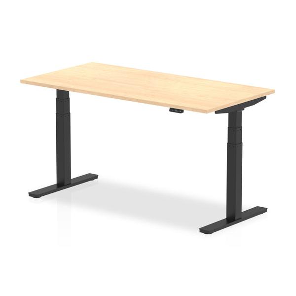 Dynamic Air Nero, Colore Acero (dynamic Air 1600 X 800mm Height Adjustable Desk Maple Top Black Leg Ha01199 Dd)