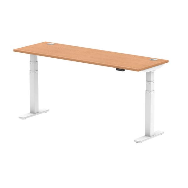 Dynamic Air Slimline Colore Quercia, Bianco (dynamic Air 1800 X 600mm Height Adjustable Desk Oak Top Cable Ports White Leg Ha01160 Dd)