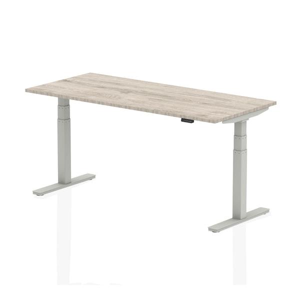 Dynamic Air Grigio, Argento (dynamic Air 1800 X 800mm Height Adjustable Desk Grey Oak Top Silver Leg Ha01167 Dd)