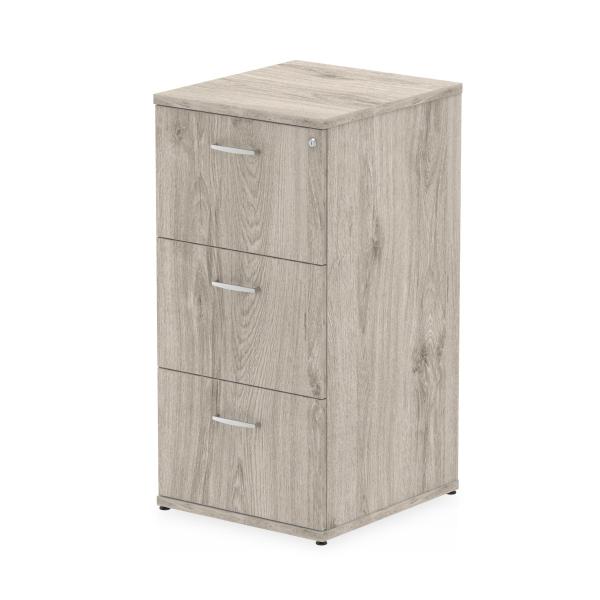 Dynamic I003242 Schedario E Accessori Truciolare Rivestito Di Melamina [mfc] Grigio, Quercia (impulse 3 Drawer Filing Cabinet Grey Oak I003242 Dd)