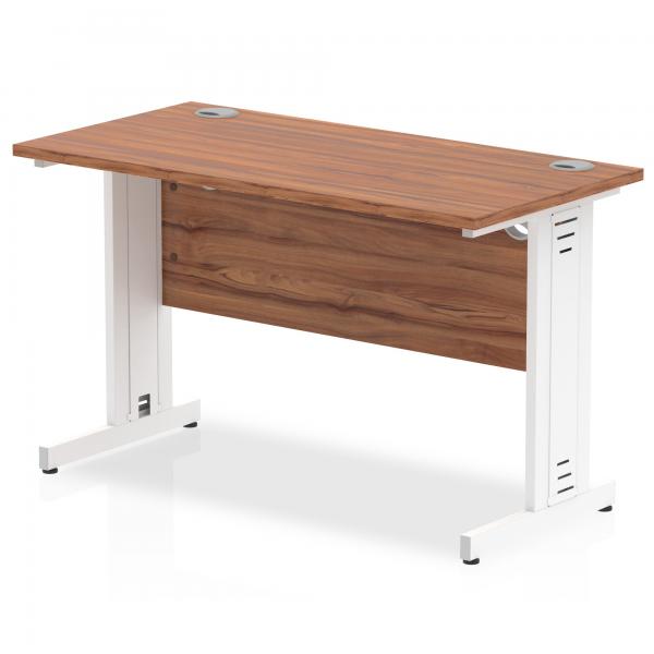 Dynamic Mi002005 Scrivania (impulse 1200 X 600mm Straight Desk Walnut Top White Cable Managed Leg Mi002005 Dd)