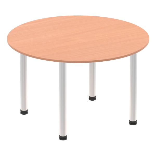 Dynamic I003257 Scrivania (dynamic Impulse 1200mm Round Table Grey Oak Top Silver Post Leg I003257 Dd)