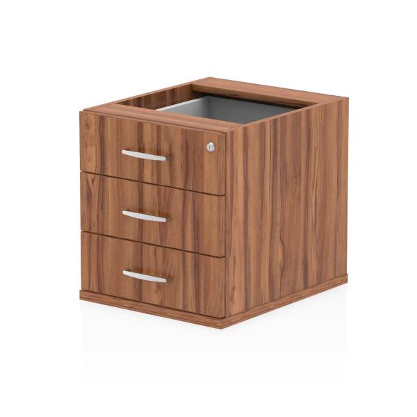 Dynamic I001644 Cassettiera Ufficio Noce Truciolare Rivestito Di Melamina [mfc] (dynamic Impulse 3 Drawer Fixed Pedestal Walnut I001644 Dd)