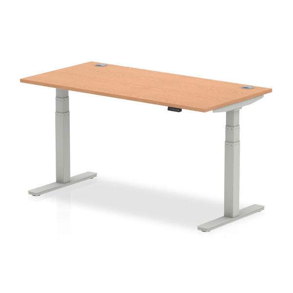 Dynamic Air Colore Quercia, Argento (dynamic Air 1600 X 800mm Height Adjustable Desk Oak Top Cable Ports Silver Leg Ha01099 Dd)